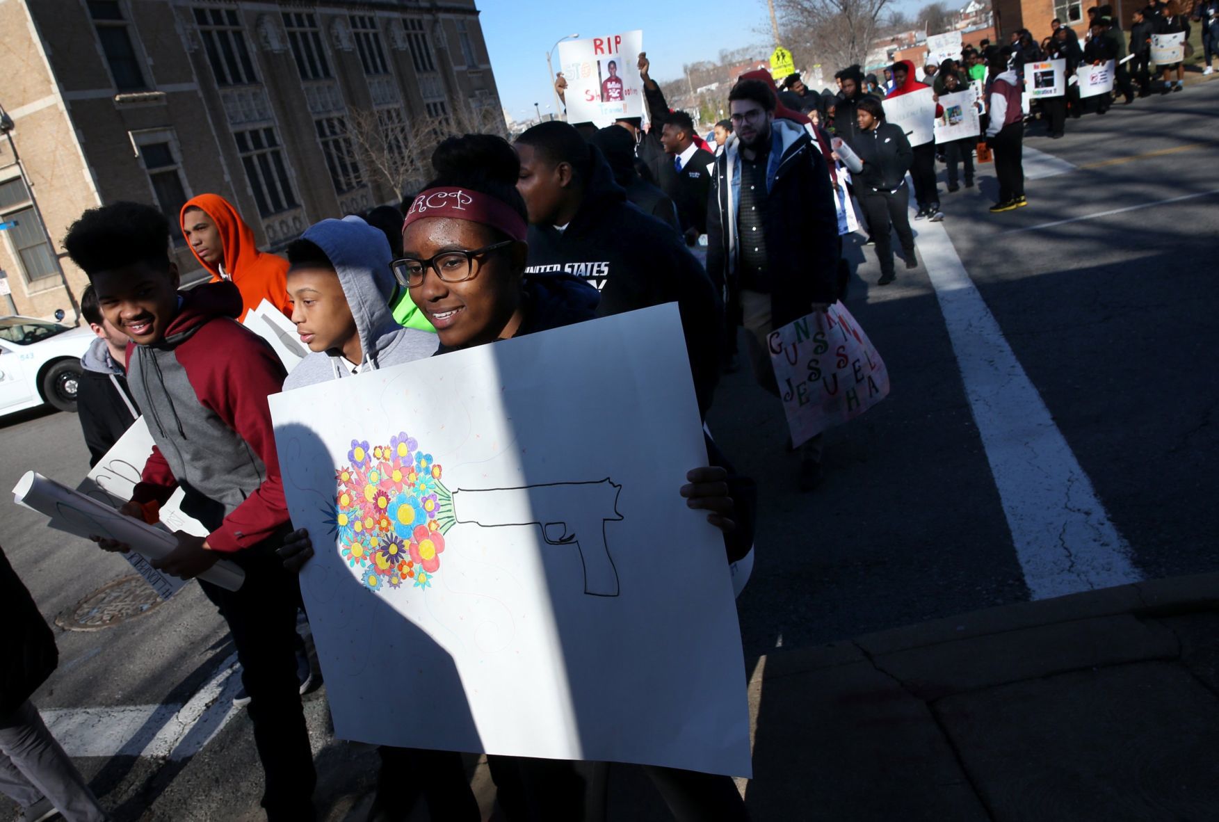 Cardinal Ritter students walk out of class as part of national protest over gun violance in schools